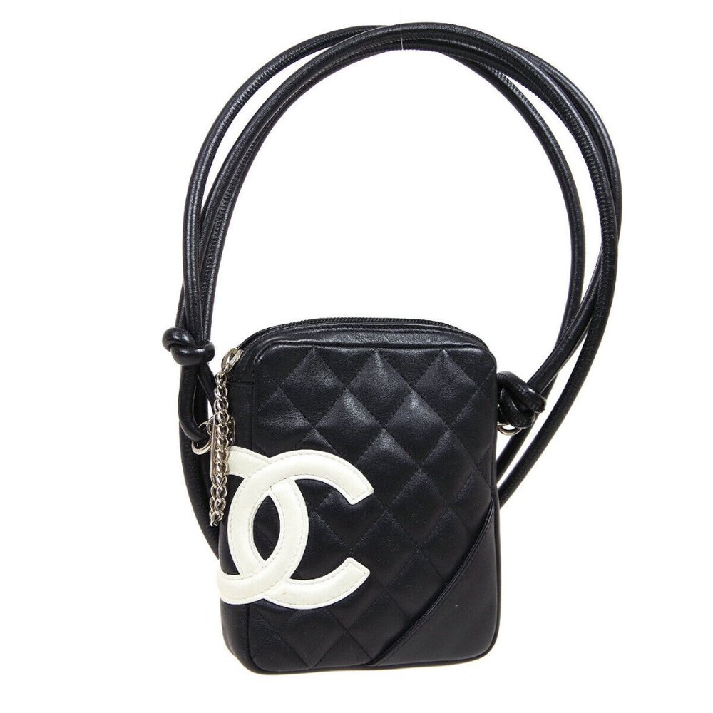 CHANEL Cambon Line Quilted CC Cross Body Bag Black